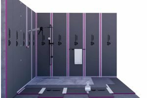 Shower pan Application of Tile Backer Board 2